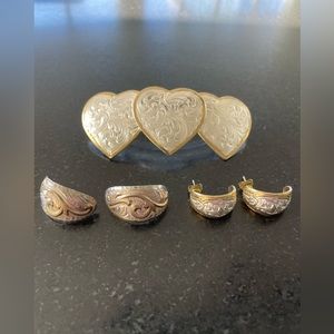 Montana Silver Hair Barrette and 2 Pairs of Earrings